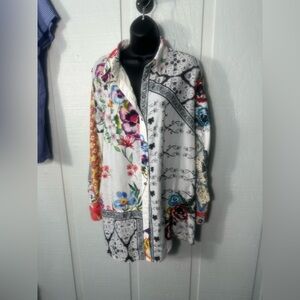 Avani del Amour Women’s Floral Button Down Top Size XL EUC